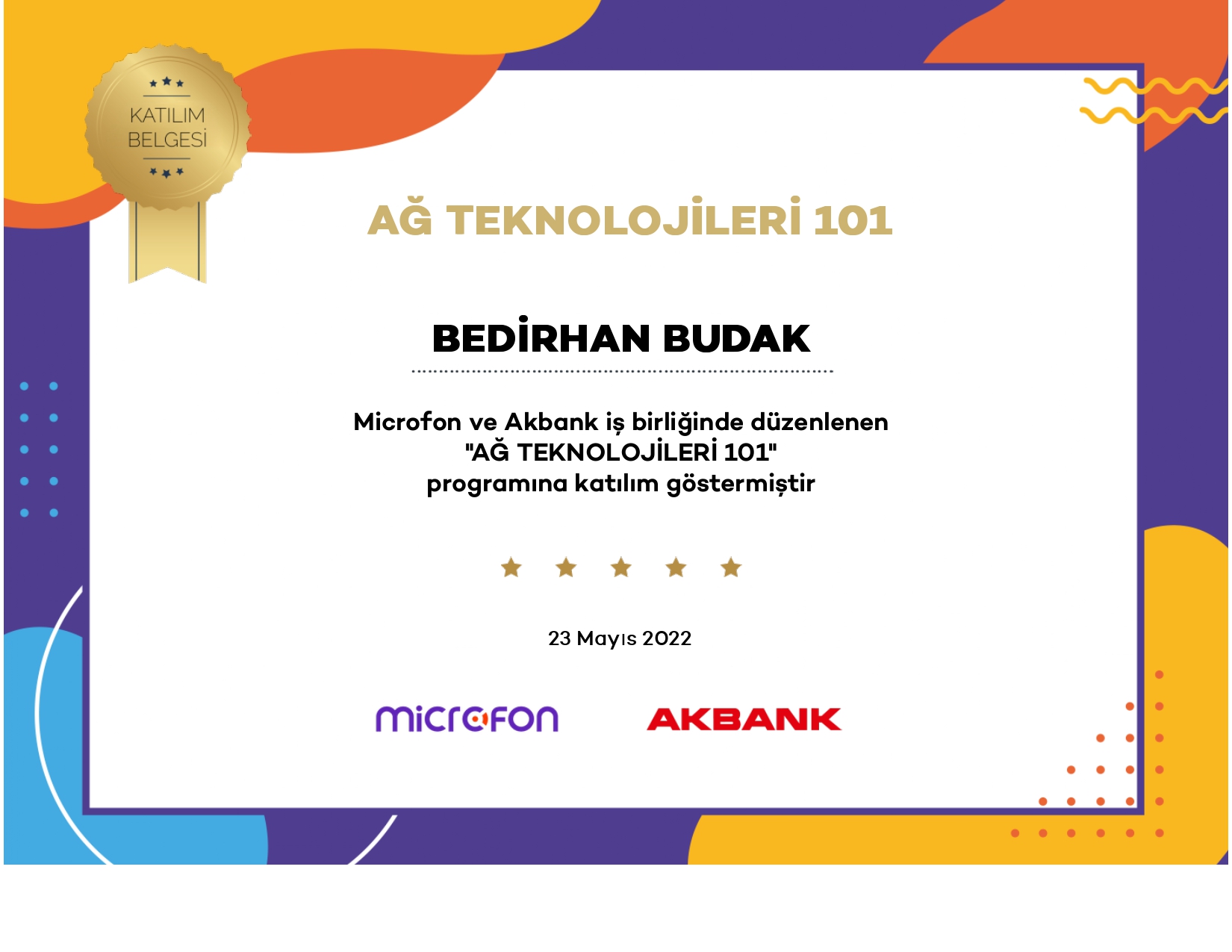 Network Technologies 101 certificate