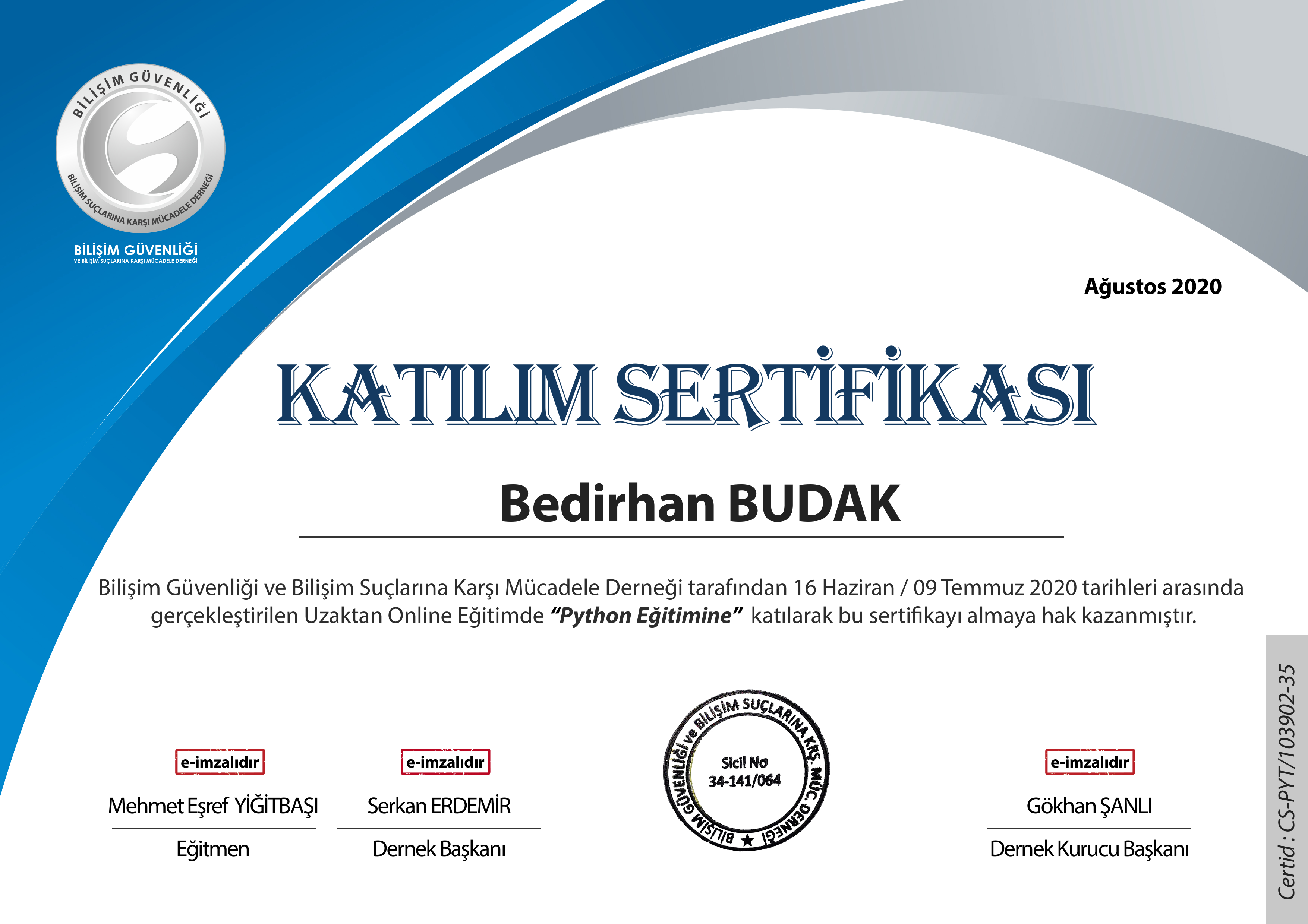 Python certificate