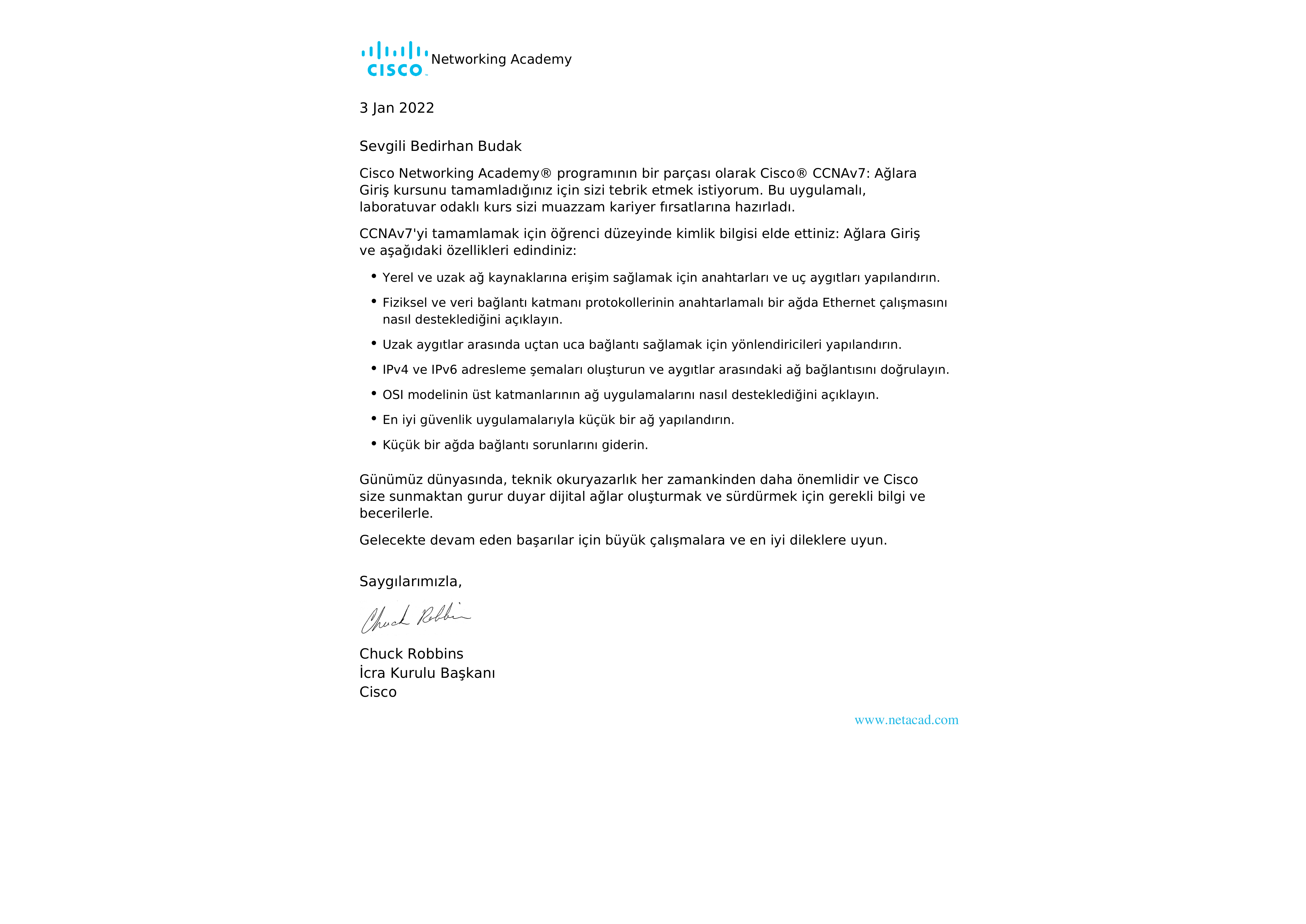 Certified Network Associate certificate